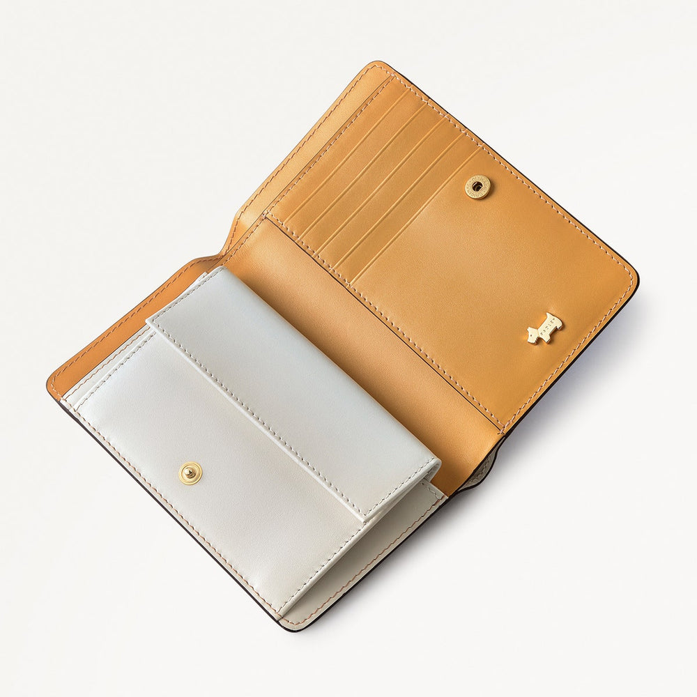 Bird Of Paradise Leather Medium Bifold Wallet in Chalk - 111486
