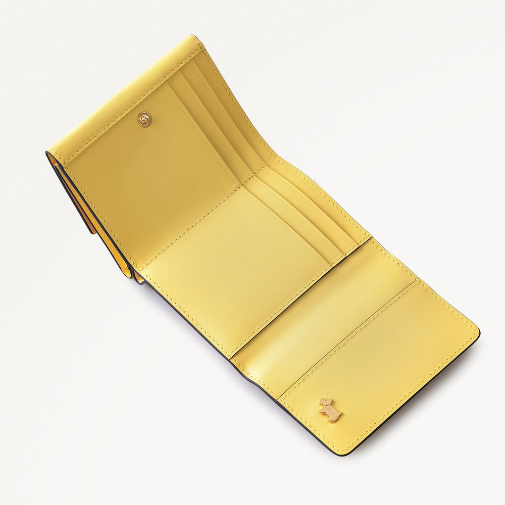 Bird Of Paradise Leather Small Trifold Wallet in Orange Peel - 111488