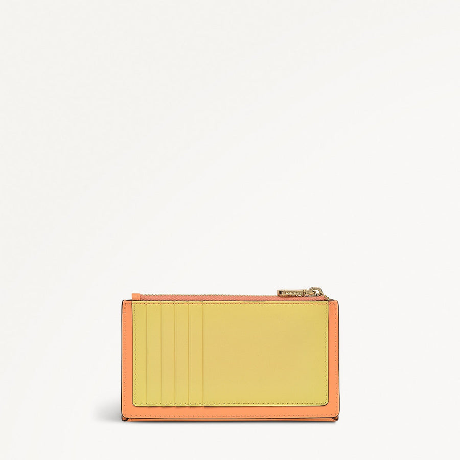 Coin Street Leather Medium Ziptop Wallet in Peach Cobbler - 111490