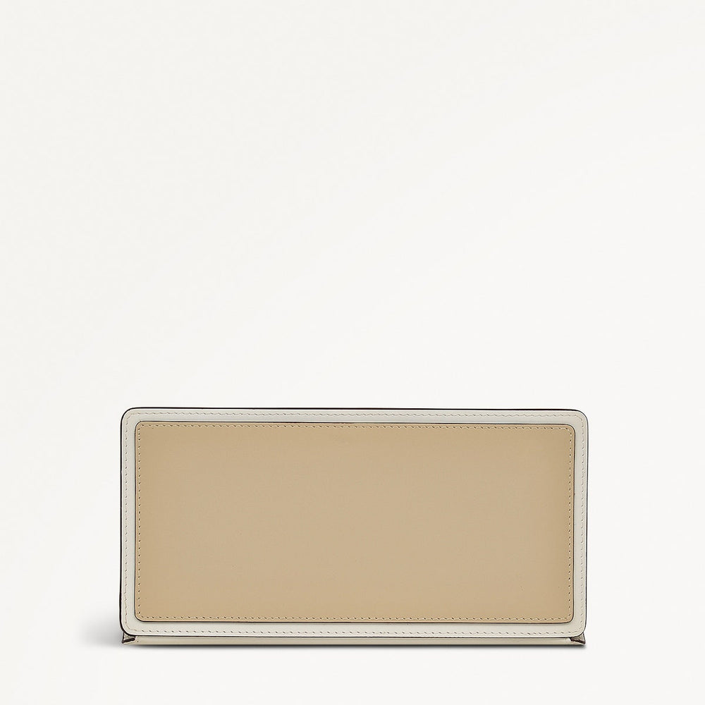 Coin Street Leather Large Bifold Wallet in Chalk - 111491