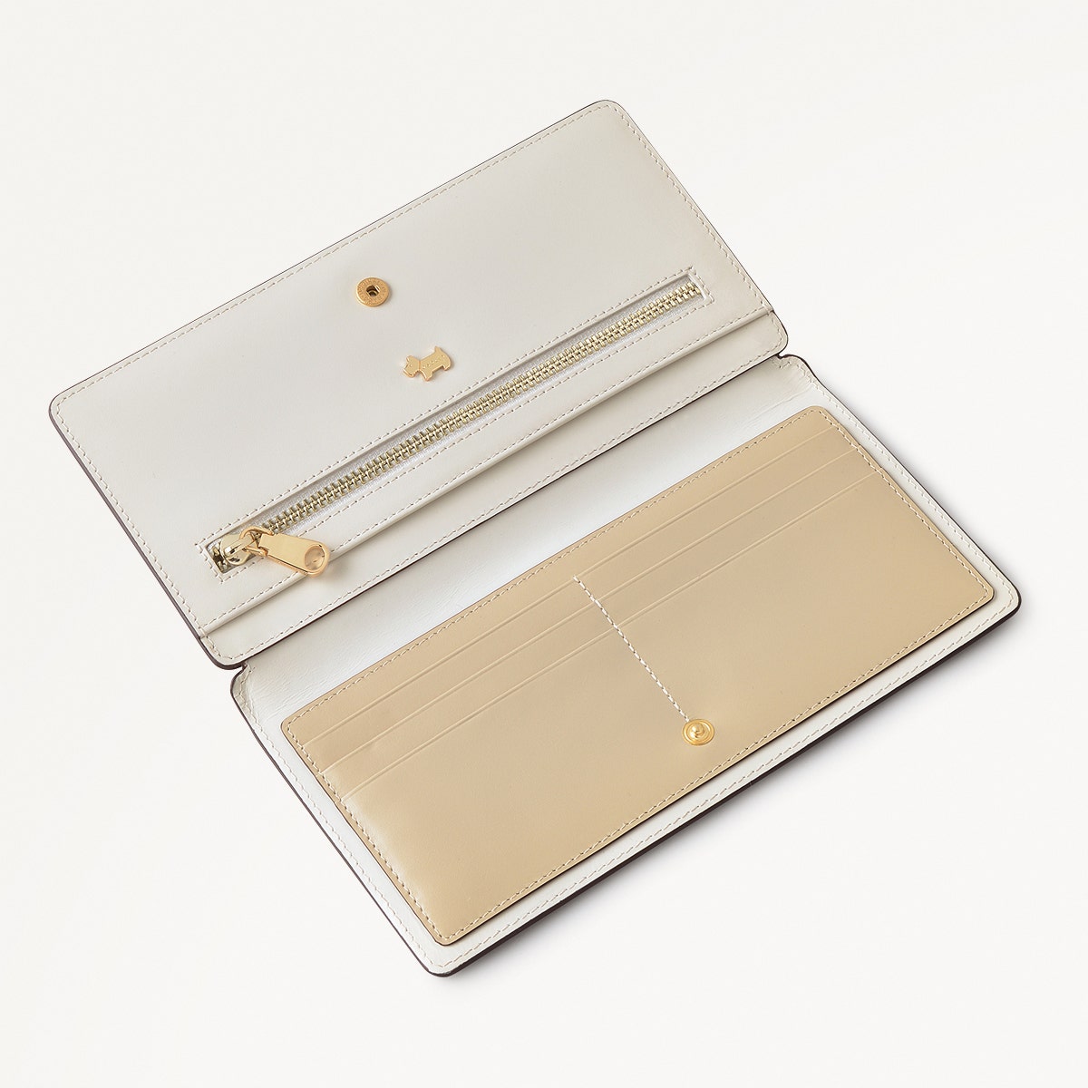 Coin Street Leather Large Bifold Wallet in Chalk - 111491