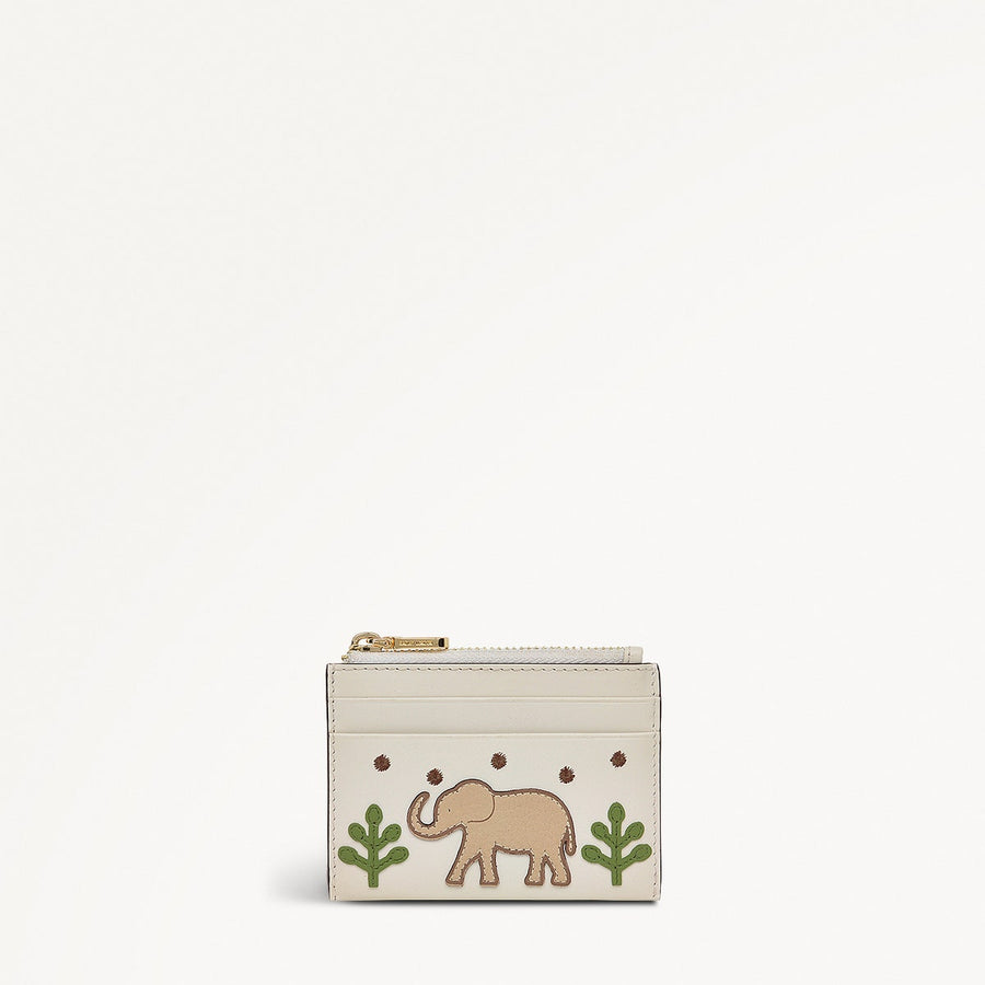 Coin Street Leather Small Coin Purse in Chalk - 111493