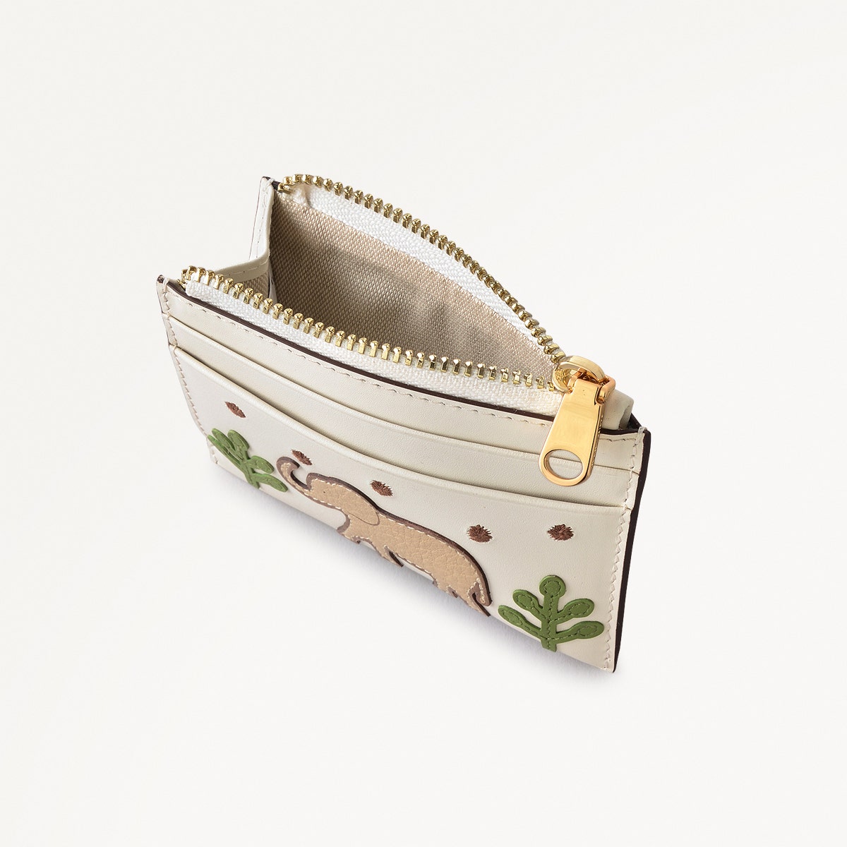 Coin Street Leather Small Coin Wallet in Chalk - 111493