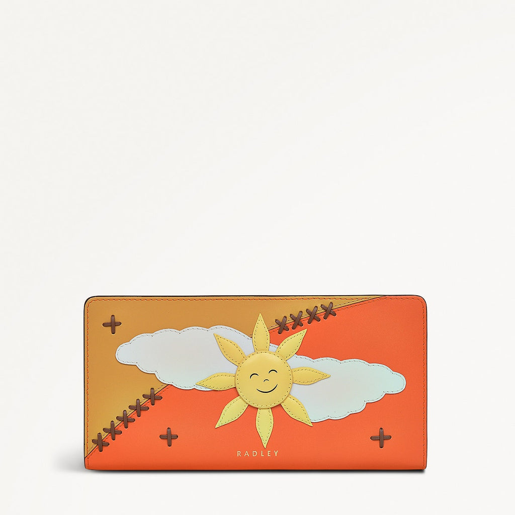 Coin Street Leather Large Bifold Wallet in Orange Peel - 111494