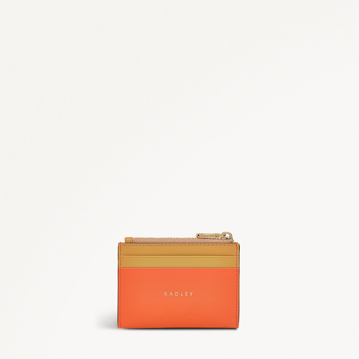Coin Street Leather Small Coin Wallet in Orange Peel - 111496