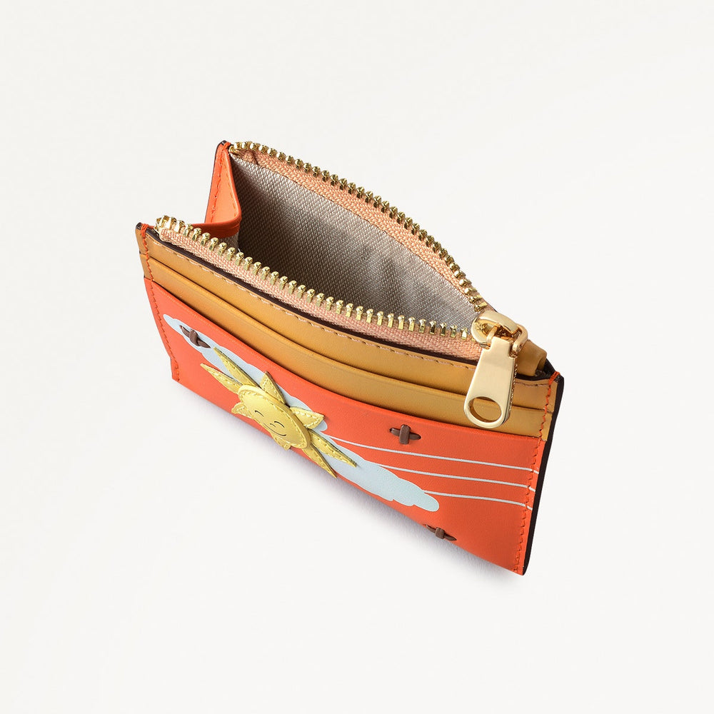 Coin Street Leather Small Coin Wallet in Orange Peel - 111496