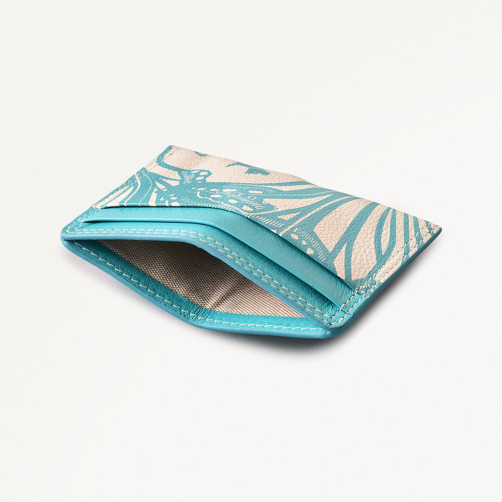 Under The Sea Leather Small Card Holder in Maldives - 111508