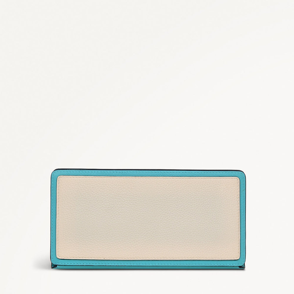 Coin Street Leather Large Ziptop Wallet in Maldives - 111509
