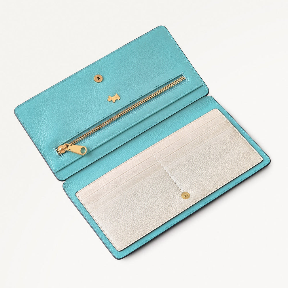 Coin Street Leather Large Ziptop Wallet in Maldives - 111509