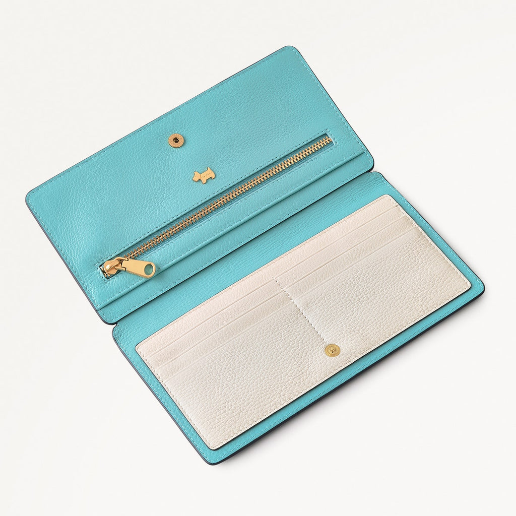 Coin Street Leather Large Ziptop Wallet in Maldives - 111509