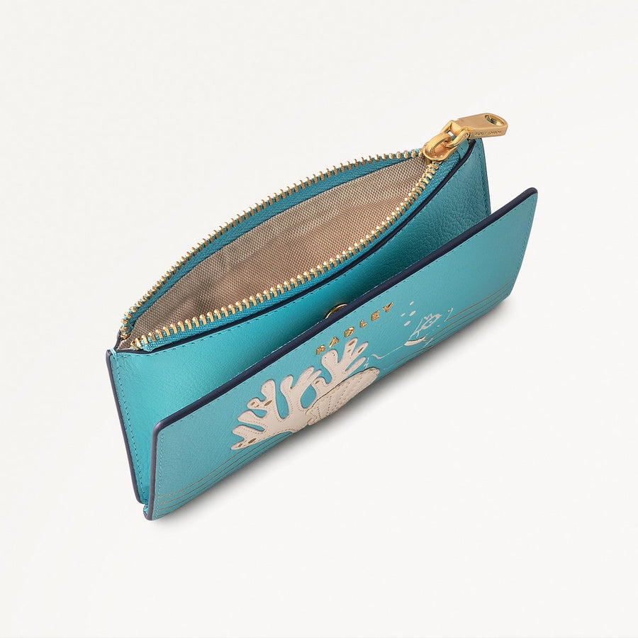 Coin Street Leather Medium Ziptop Wallet in Maldives - 111510
