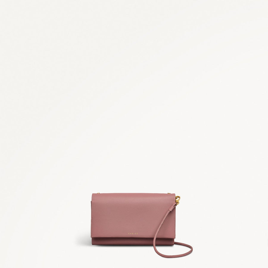 The Kensal Leather Large Phone Cross Body Bag in French Rose - 111512