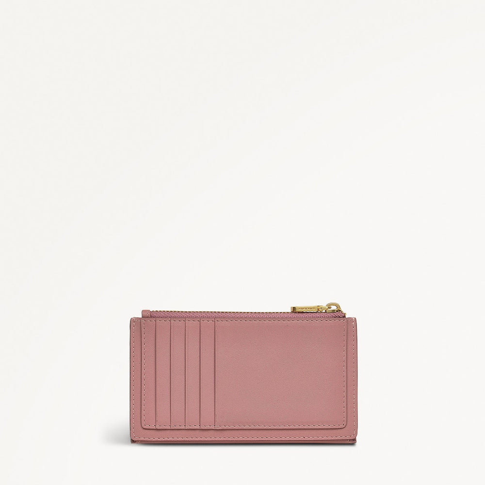 Coin Street Leather Medium Ziptop Wallet in French Rose - 111516