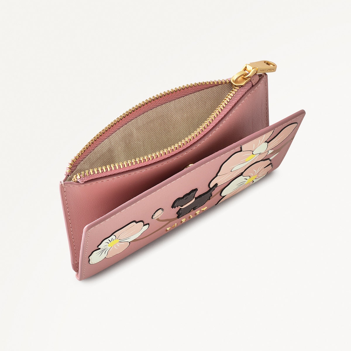 Coin Street Leather Medium Ziptop Wallet in French Rose - 111516