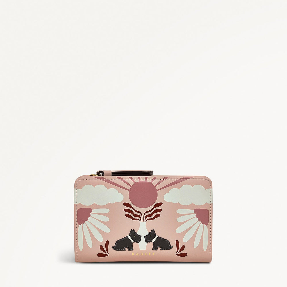 Rising Sun Leather Medium Bifold Wallet in Prairie Pink - 111523