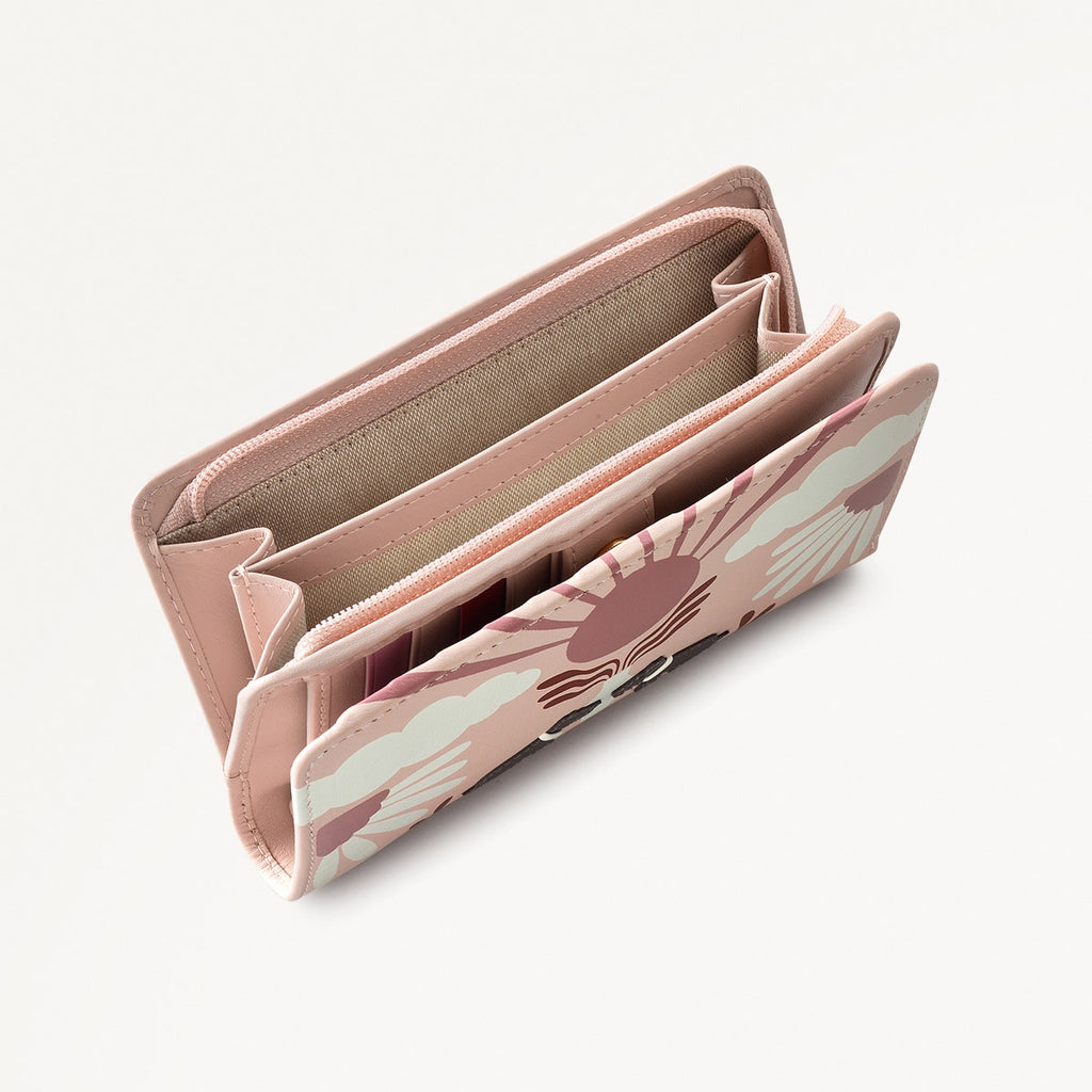 Rising Sun Leather Medium Bifold Wallet in Prairie Pink - 111523