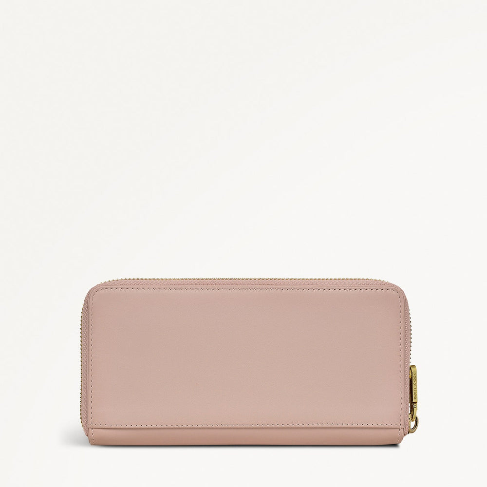 Rising Sun Leather Large Zip Around Wallet in Prairie Pink - 111525