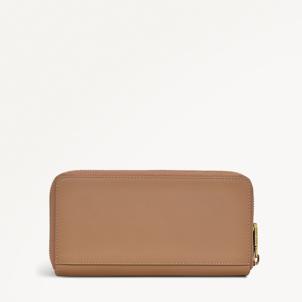 Rising Sun Leather Large Zip Around Wallet in Chai - 111526