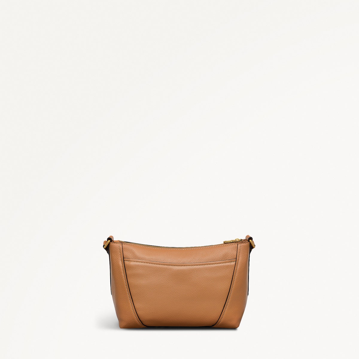 Kendal Terrace Leather Small Ziptop Cross Body Bag in Dark Butter - 111560