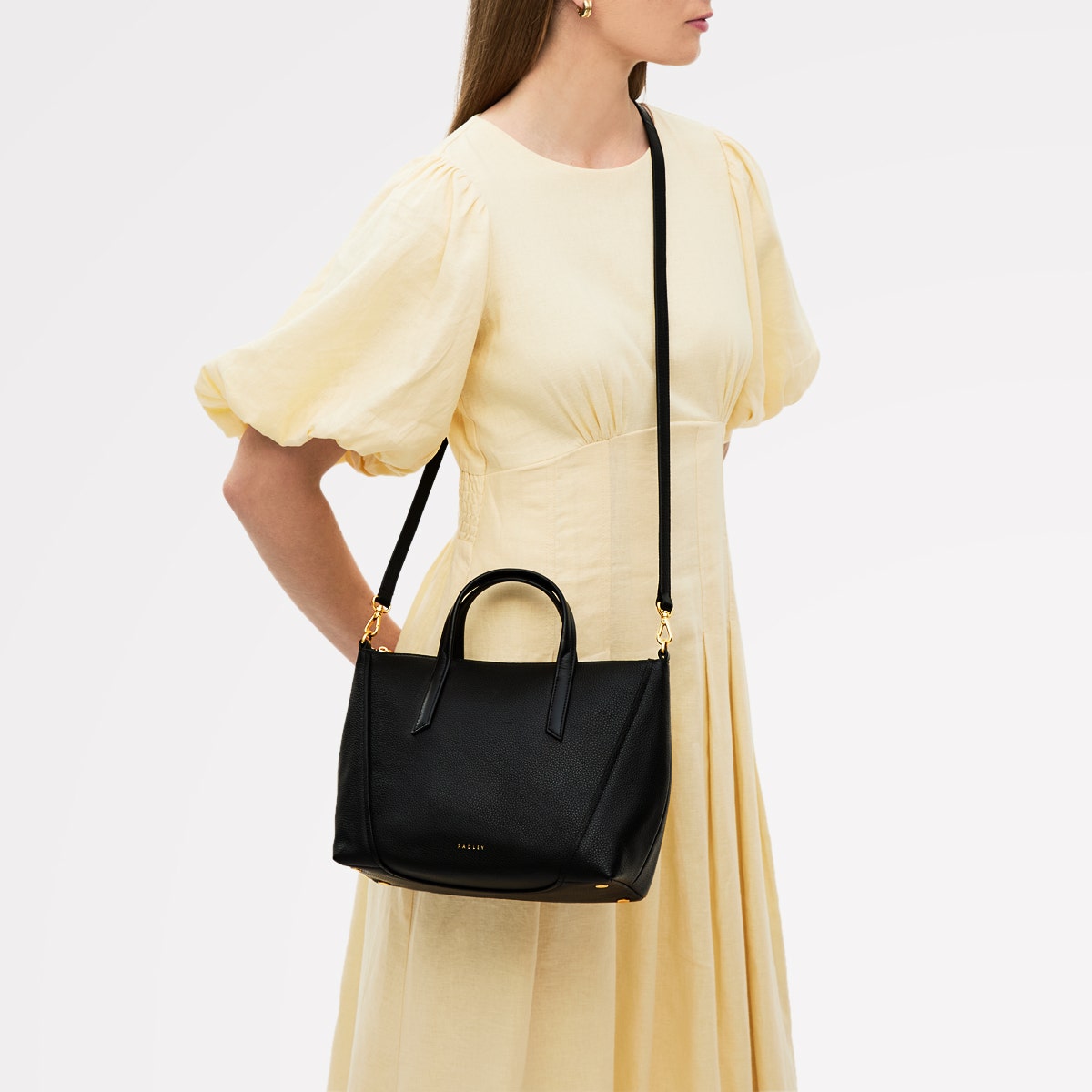 Black Medium Leather Grab Bag | Kendal Terrace AW25 | Radley