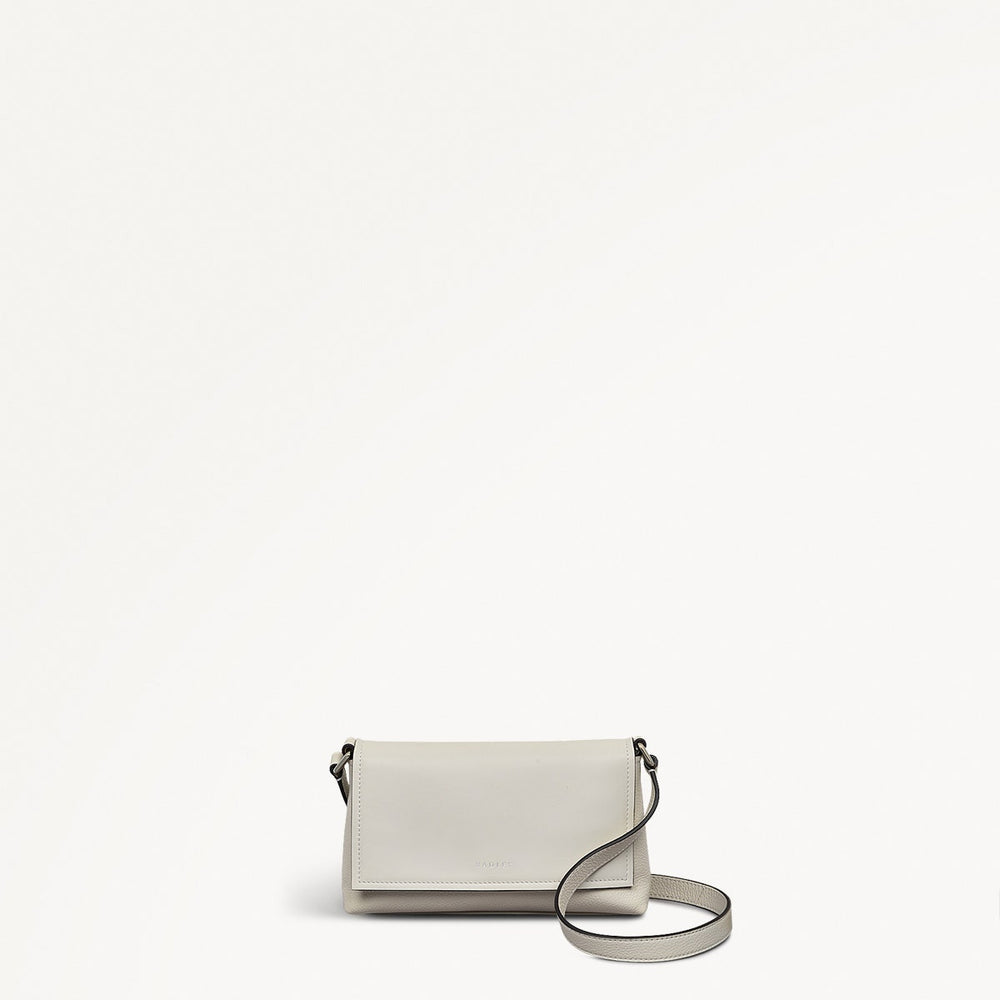 Holmes Avenue Fabric Mini Flapover Cross Body Bag in Chalk - 111593