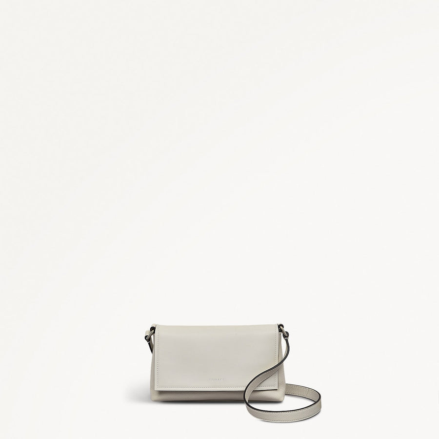 Holmes Avenue Fabric Mini Flapover Cross Body Bag in Chalk - 111593