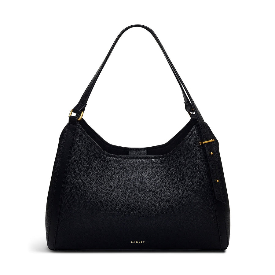 Clarendon Row Fabric Medium Ziptop Satchel Bag in Black - 111602