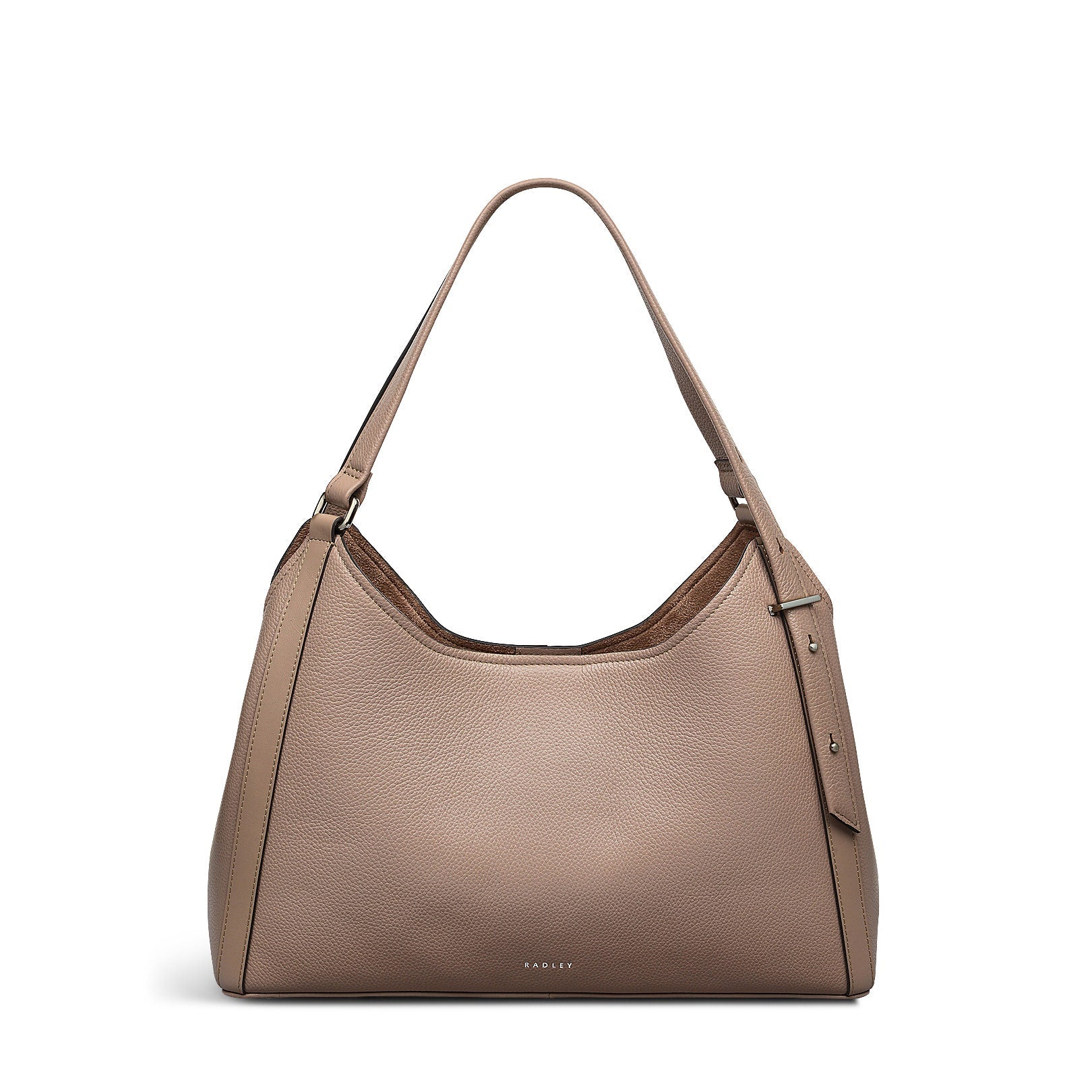 Clarendon Row Fabric Medium Ziptop Satchel Bag in Latte - 111605