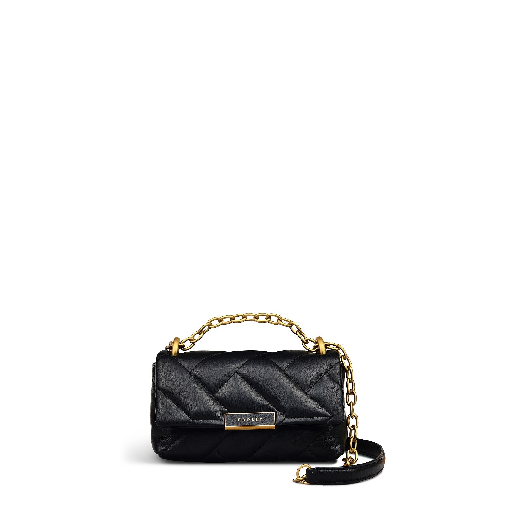 Mill Bay Fabric Small Flapover Cross Body Bag in Black - 111609