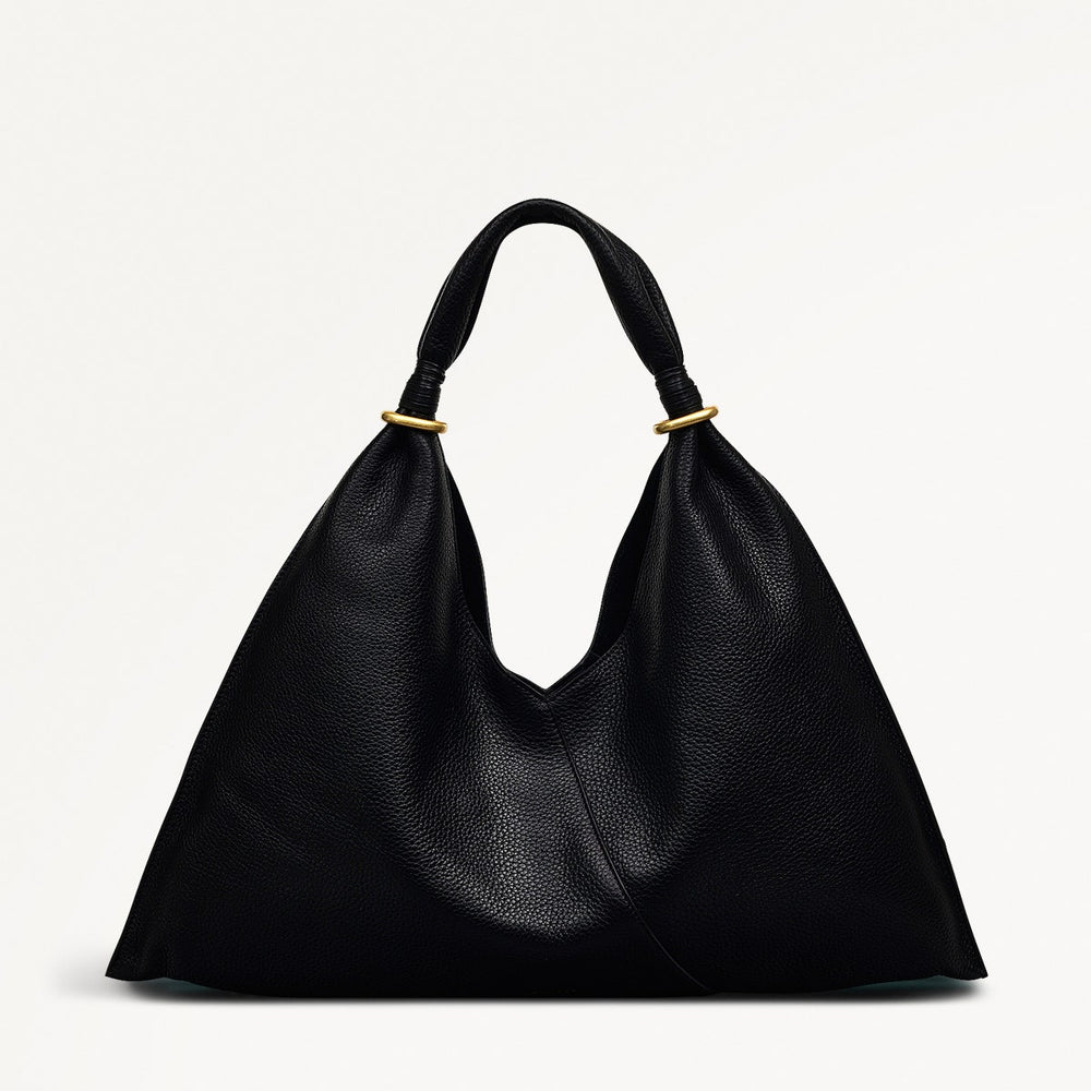 Hay's Mews Fabric Medium Open Top Shoulder Bag in Black - 111612