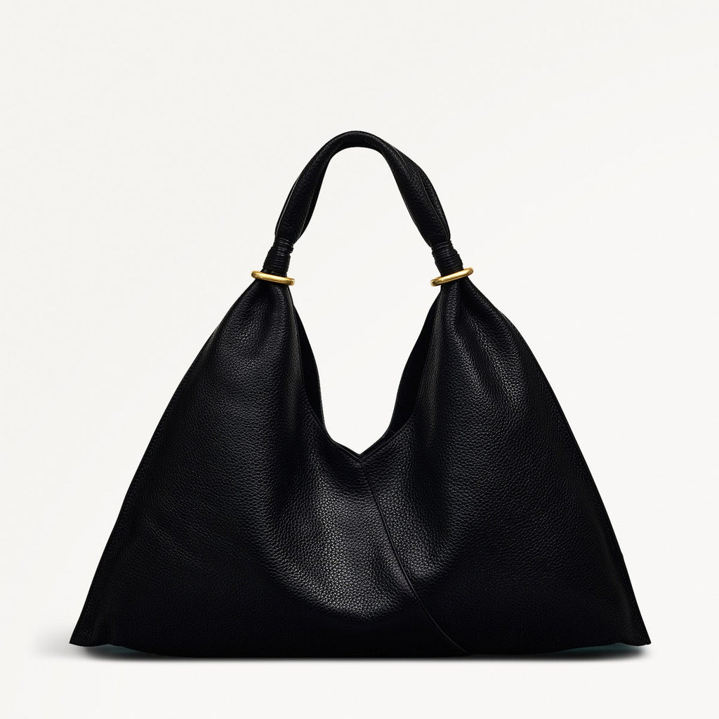 Hay's Mews Fabric Medium Open Top Shoulder Bag in Black - 111612