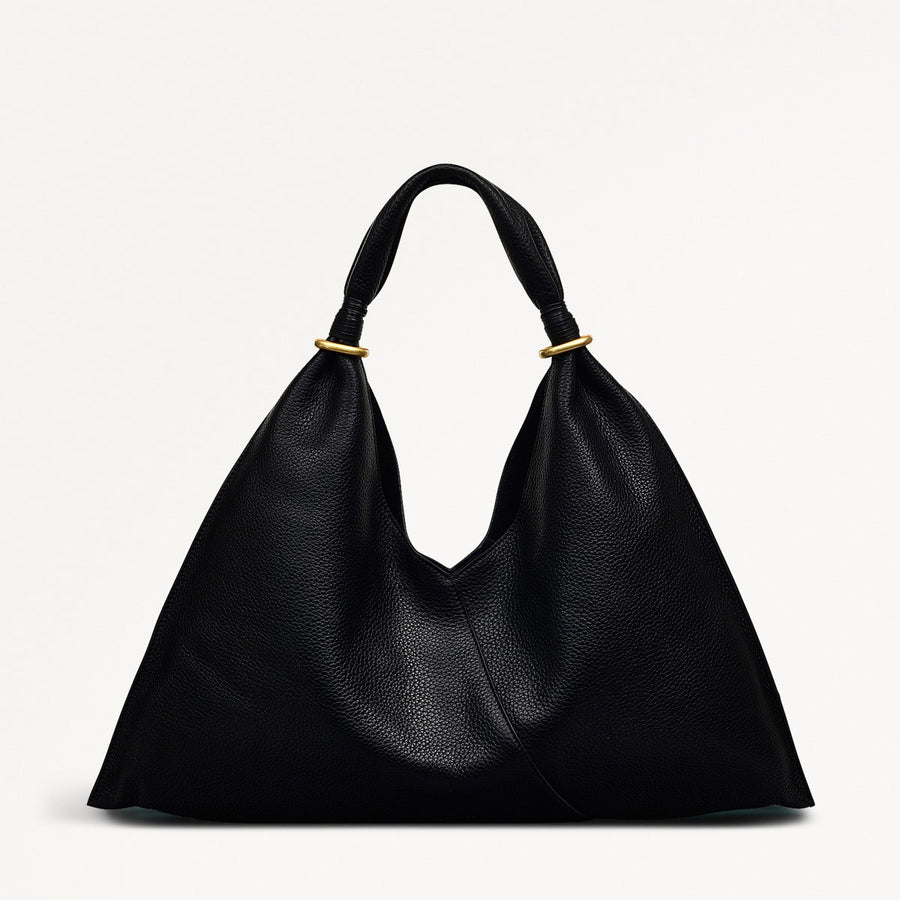 Hay's Mews Fabric Medium Open Top Shoulder Bag in Black - 111612