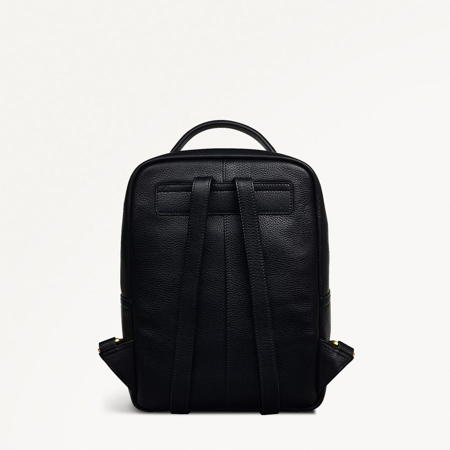 Norbury Close Fabric Small Zip Around Backpack in Black - 111617