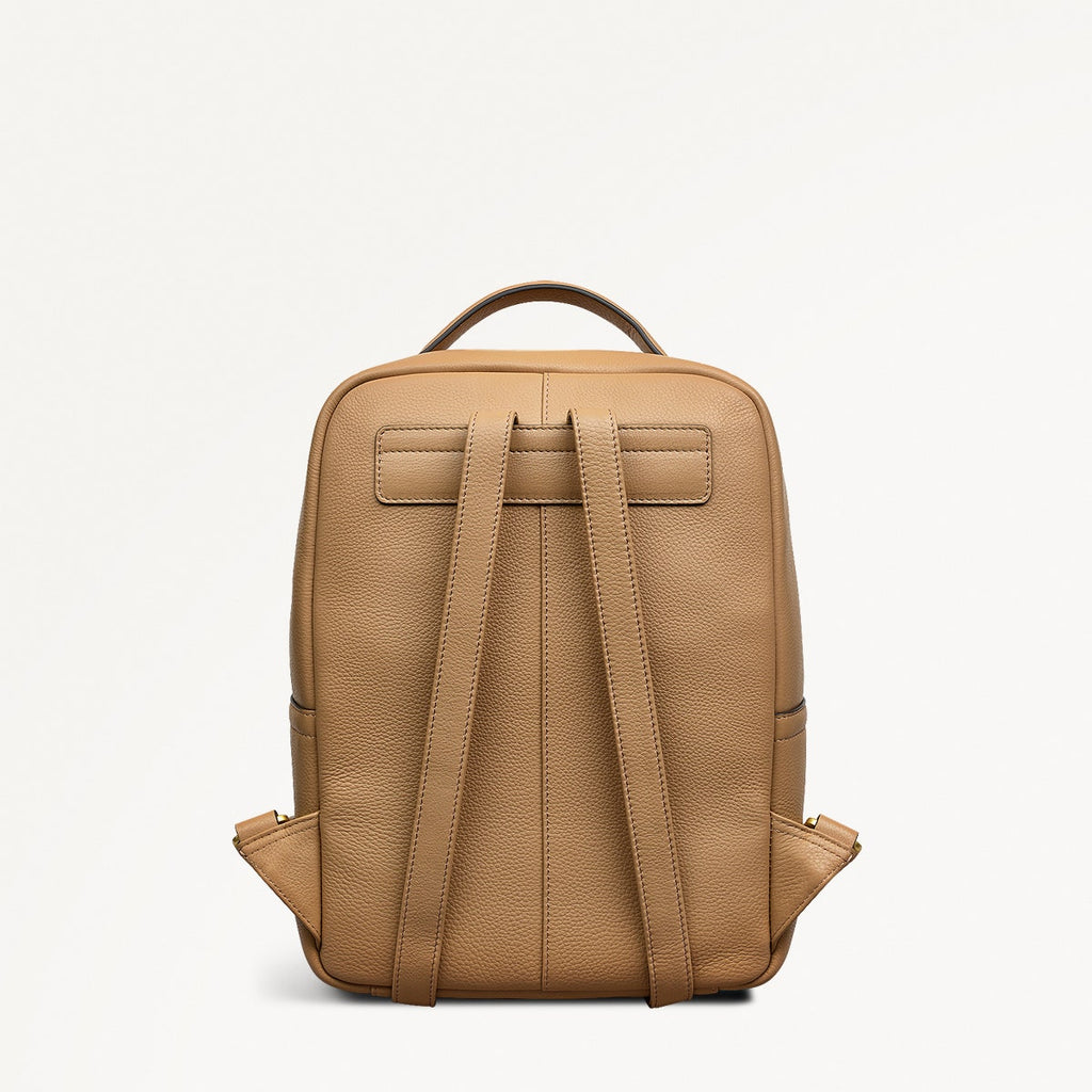 Norbury Close Fabric Small Zip Around Backpack in Biscuit - 111619
