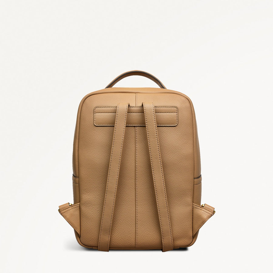 Norbury Close Fabric Small Zip Around Backpack in Biscuit - 111619