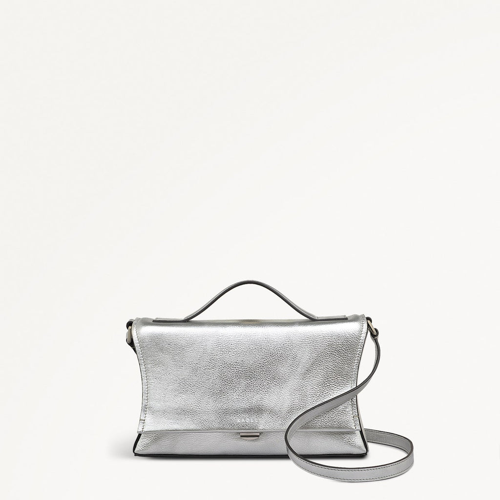 Ellerdine Way Fabric Medium Flapover Cross Body Bag in Silver - 111622