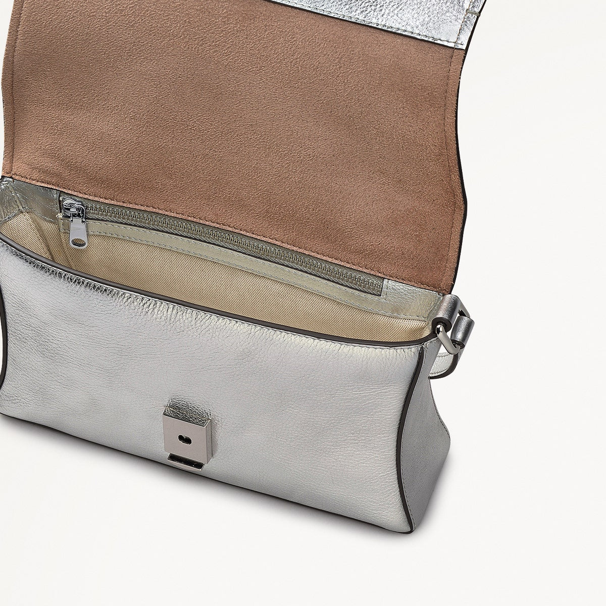 Silver Medium Flapover Cross Body | Ellerdine Way AW25 | Radley London