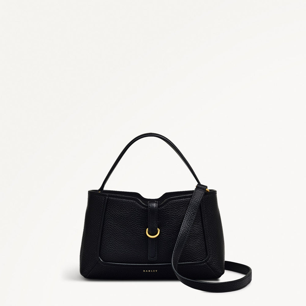 Hazelbury Park Fabric Small Ziptop Cross Body Bag in Black - 111623