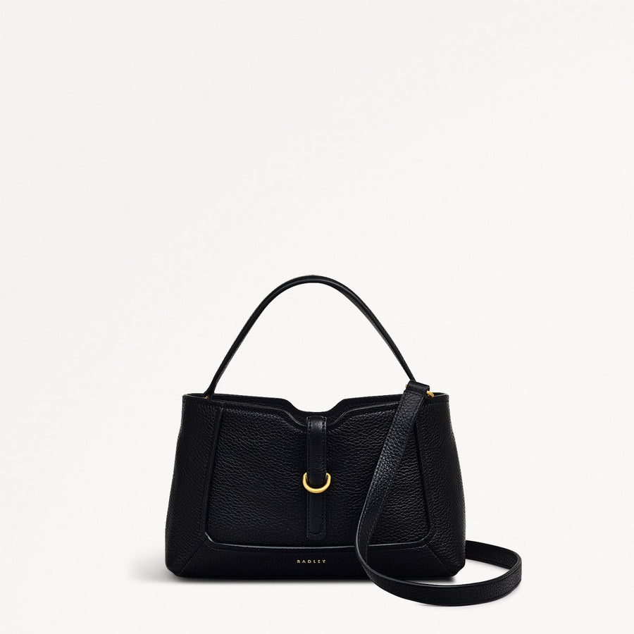 Hazelbury Park Fabric Small Ziptop Cross Body Bag in Black - 111623