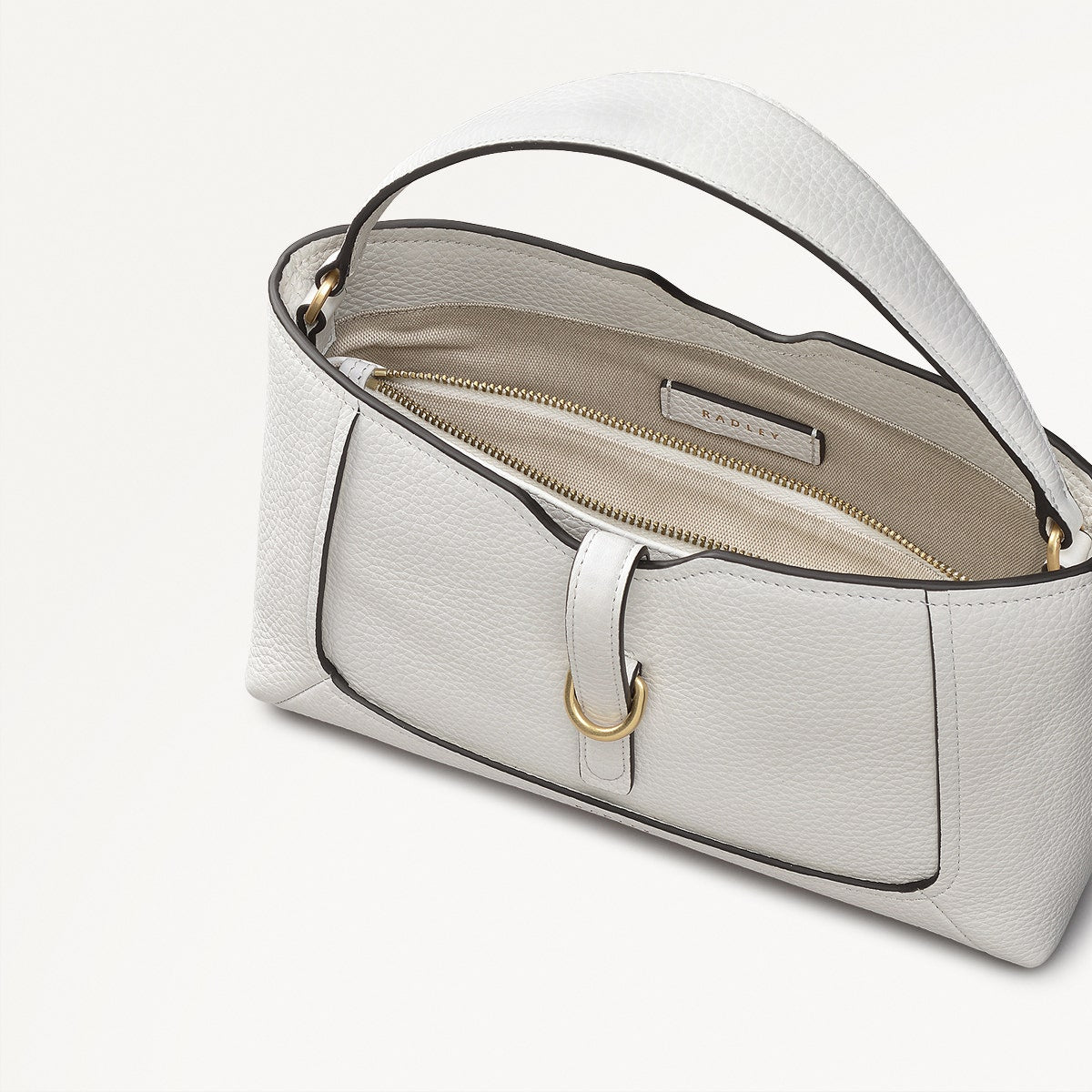 サリー Bright White Small Ziptop Cross Body | Hazelbury Park AW25