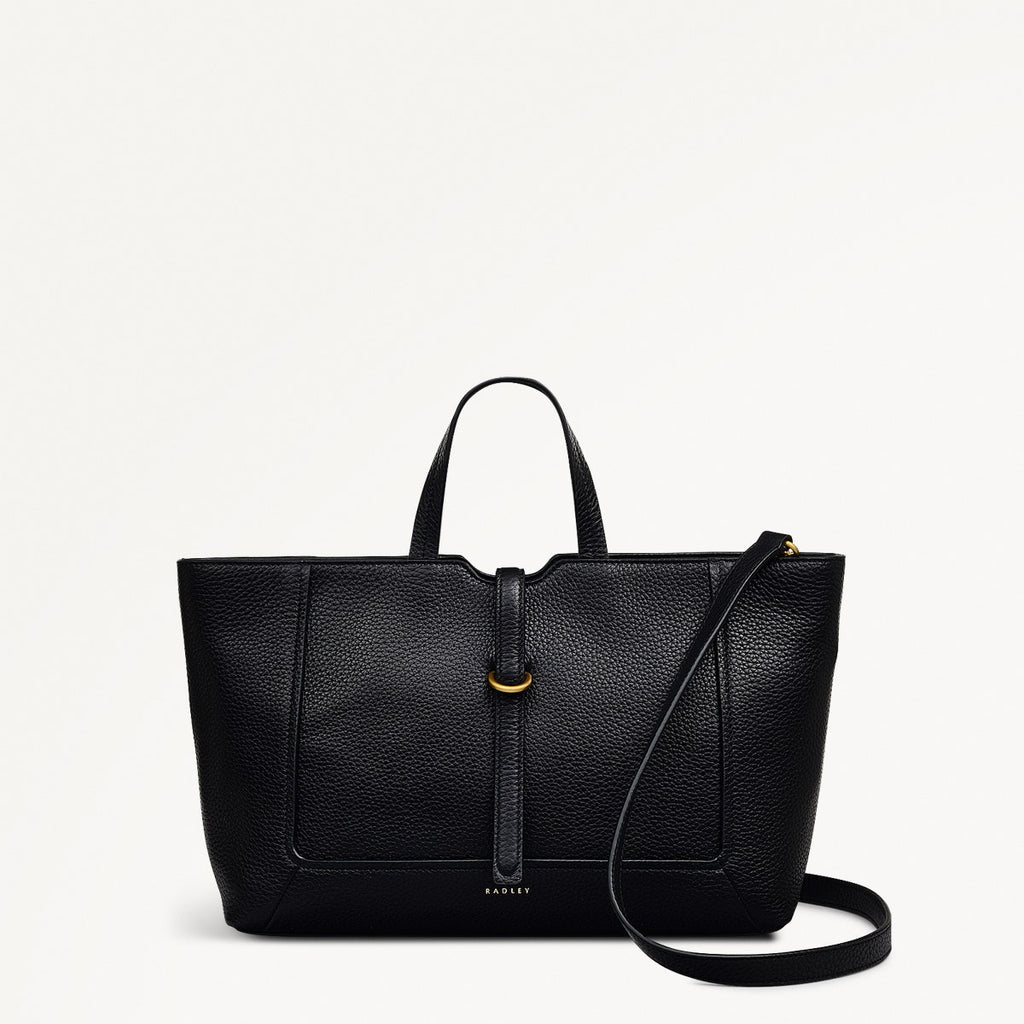 Hazelbury Park Fabric Medium Ziptop Grab Bag in Black - 111626