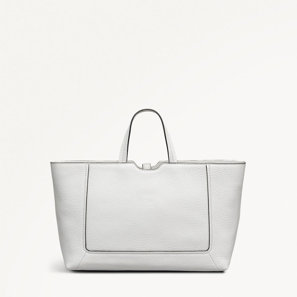 Hazelbury Park Fabric Medium Ziptop Satchel Bag in Bright White - 111628