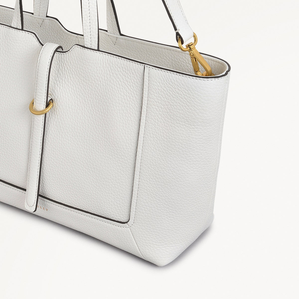 Hazelbury Park Fabric Medium Ziptop Satchel Bag in Bright White - 111628