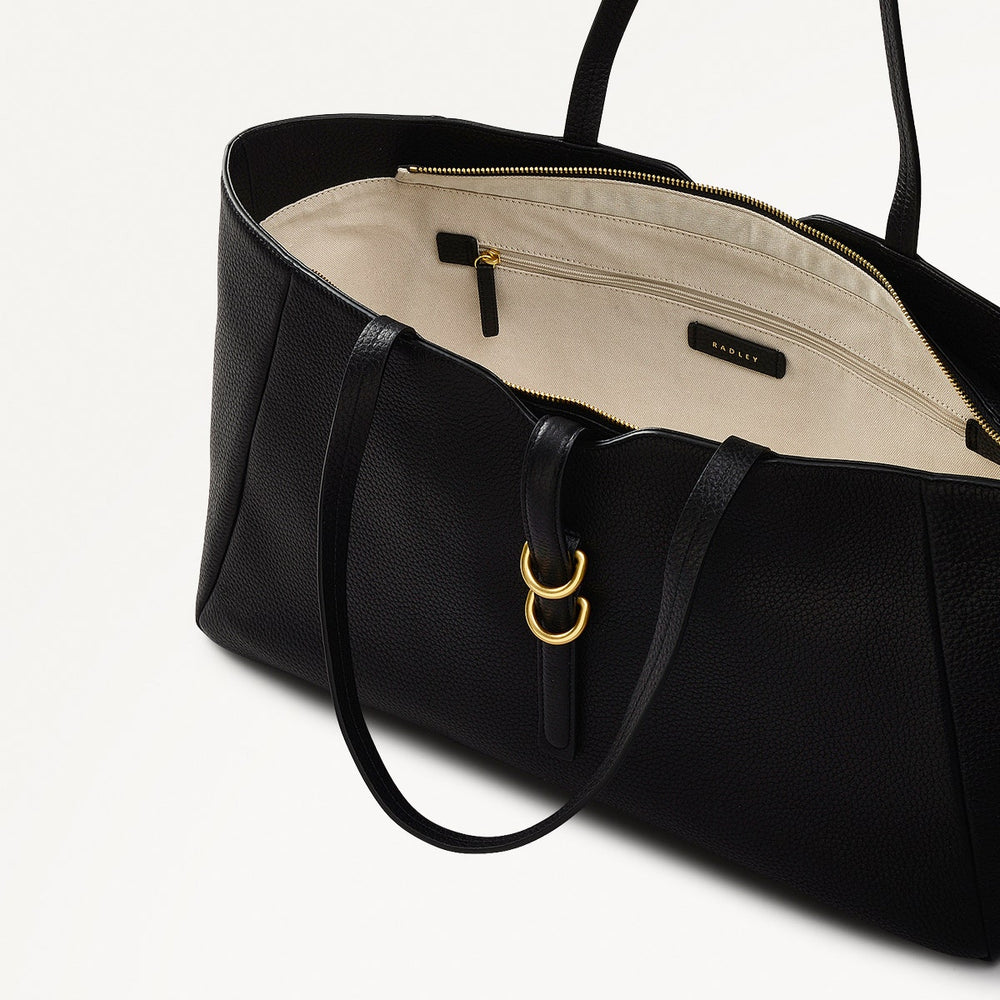 HAZELBURY PARK LARGE ZIPTOP TOTE BLACK