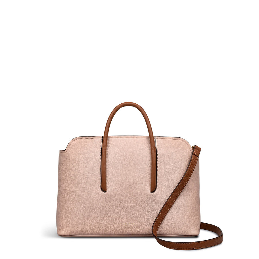 GRAINGER WAY - COLOUR BLOCK MEDIUM ZIPTOP GRAB PRAIRIE PINK