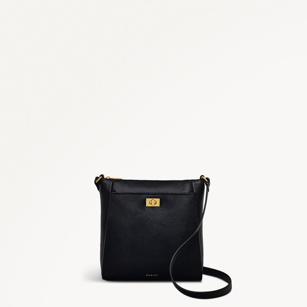 Brook Avenue Fabric Small Ziptop Cross Body Bag in Black - 111692