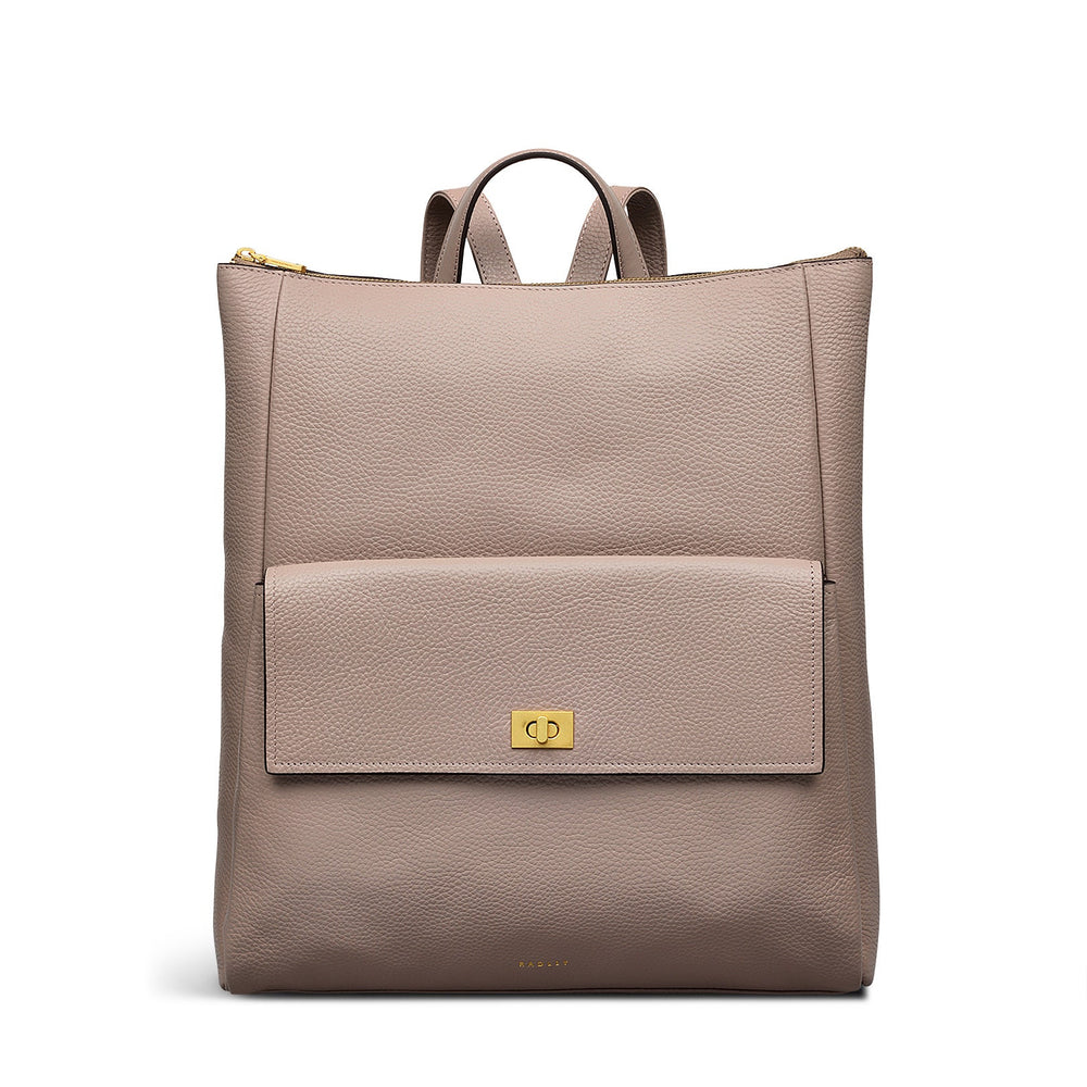 Brook Avenue Fabric Large Ziptop Backpack in Latte - 111703