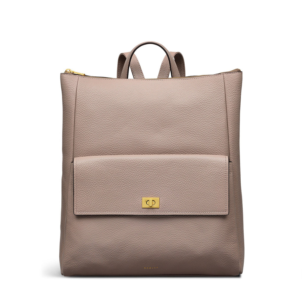 Brook Avenue Fabric Large Ziptop Backpack in Latte - 111703
