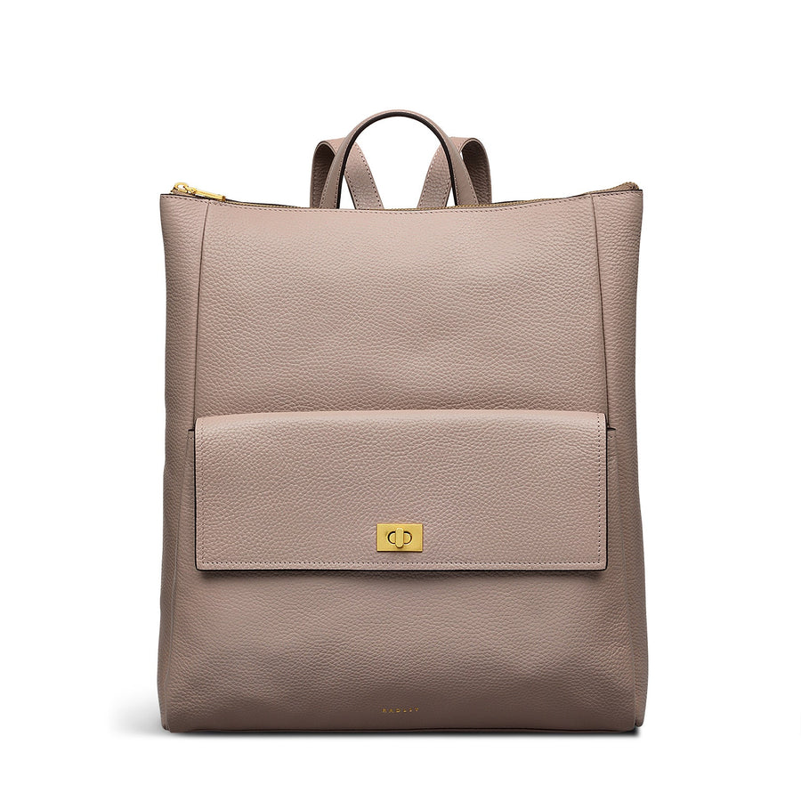 Brook Avenue Fabric Large Ziptop Backpack in Latte - 111703