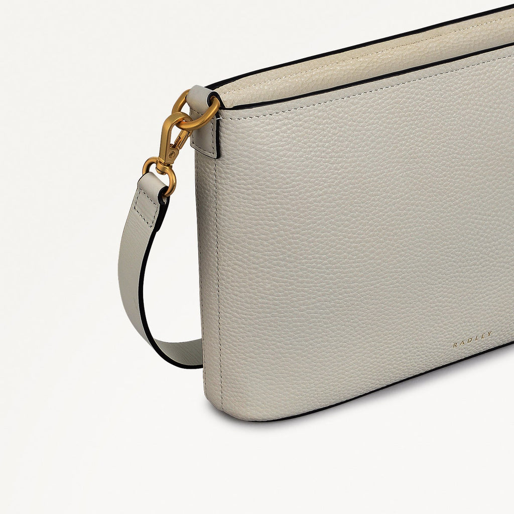 Newton Avenue Fabric Small Ziptop Cross Body Bag in Chalk - 111723